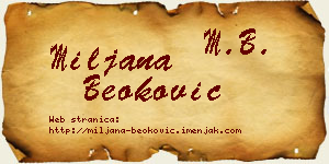 Miljana Beoković vizit kartica